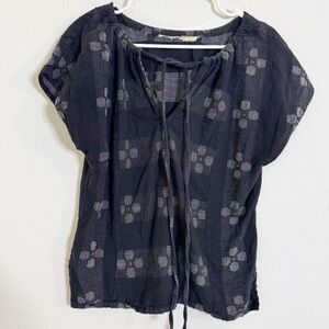 Ace & Jig licorice tie neck short sleeve top